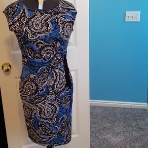 Blue Paisley Side Tie Dress